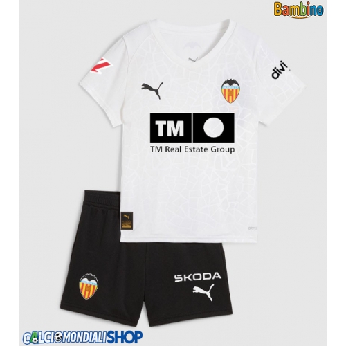 Maglie da calcio Valencia Prima Maglia Bambino 2025-26 Manica Corta + Pantaloni corti)